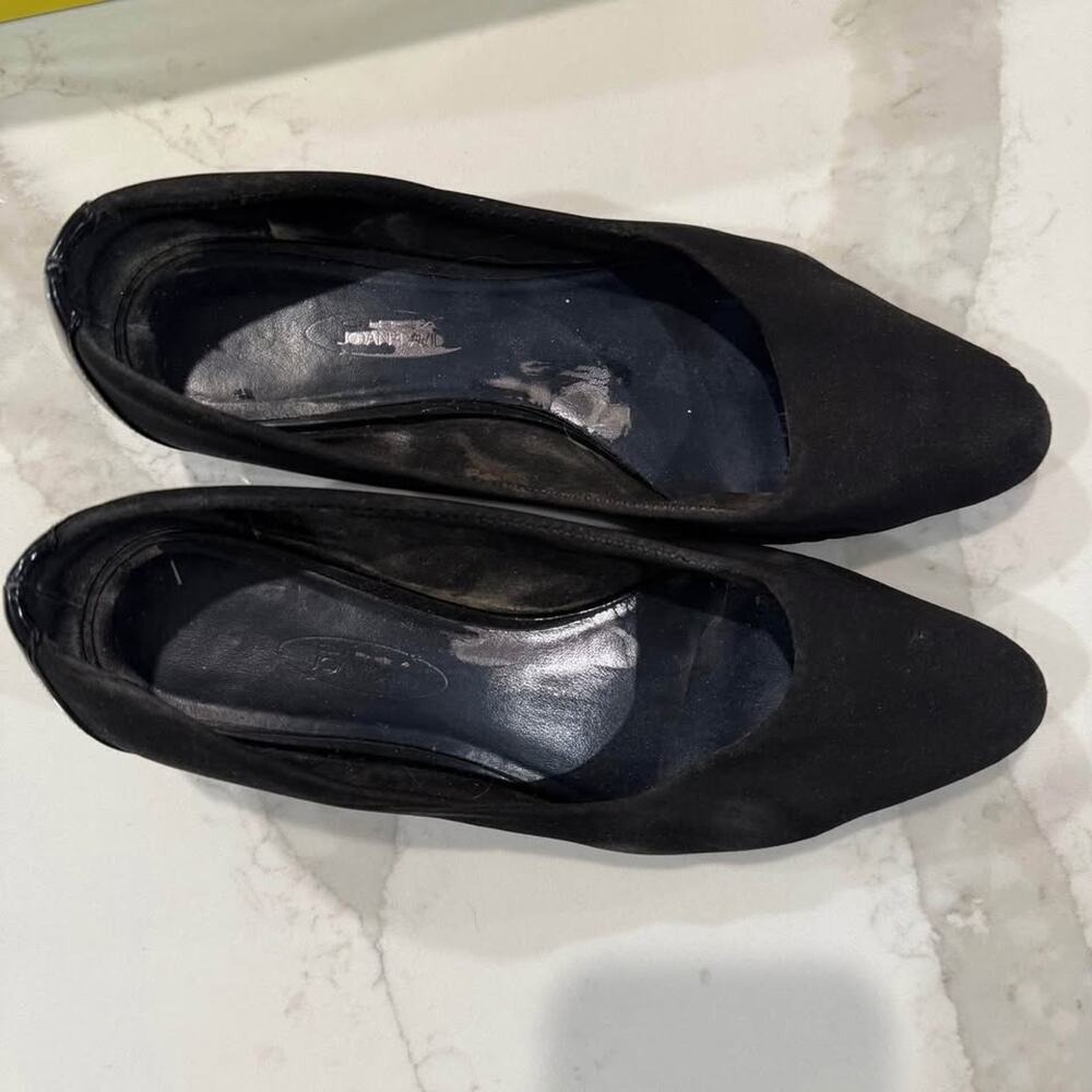 Circa Joan & David Black Slip On Wedge Pumps Women’s 7.5M Fabric Upper Classic - Picture 5 of 8
